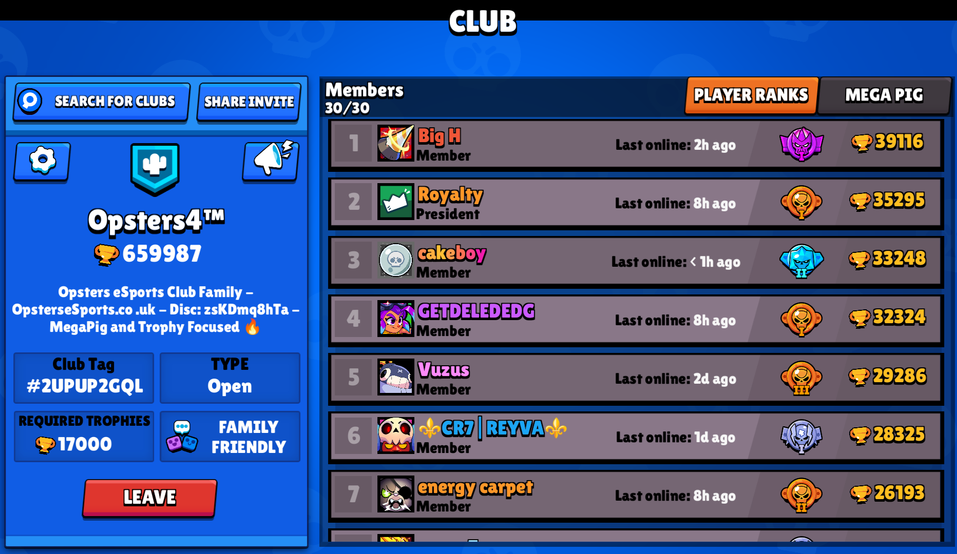 Opsters4 Brawl Stars Progression